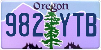 OR license plate 982YTB