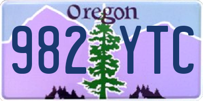 OR license plate 982YTC