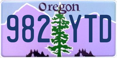 OR license plate 982YTD