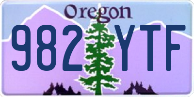 OR license plate 982YTF