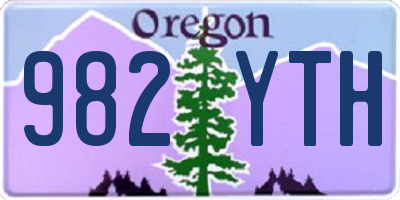 OR license plate 982YTH