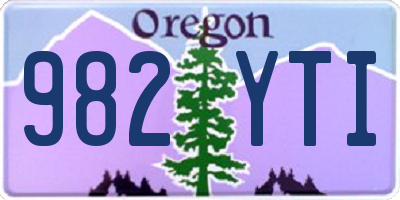 OR license plate 982YTI