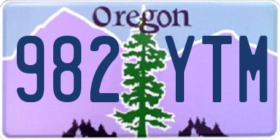 OR license plate 982YTM