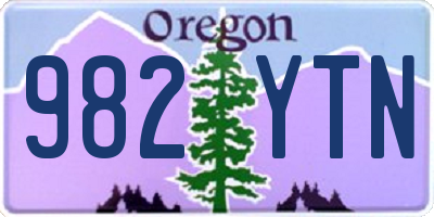 OR license plate 982YTN