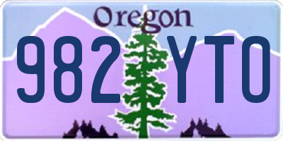 OR license plate 982YTO