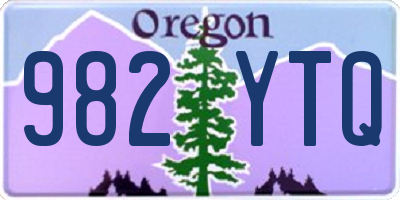OR license plate 982YTQ