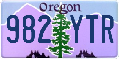 OR license plate 982YTR