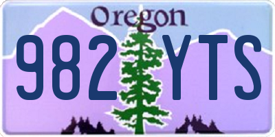 OR license plate 982YTS