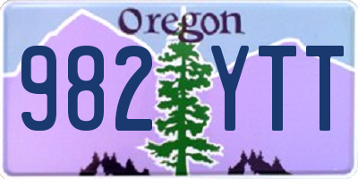 OR license plate 982YTT