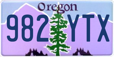 OR license plate 982YTX