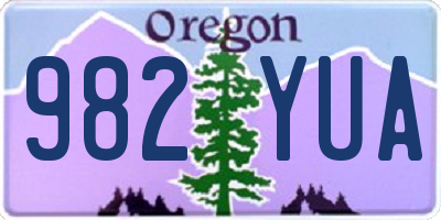 OR license plate 982YUA