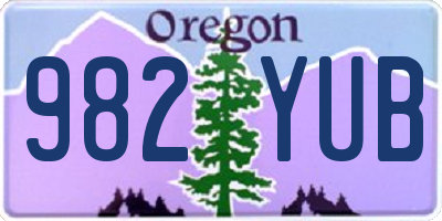 OR license plate 982YUB