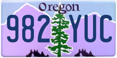 OR license plate 982YUC