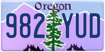 OR license plate 982YUD