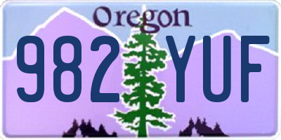 OR license plate 982YUF