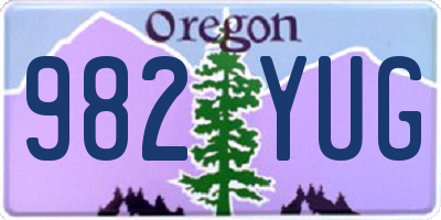 OR license plate 982YUG