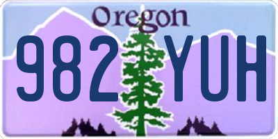 OR license plate 982YUH