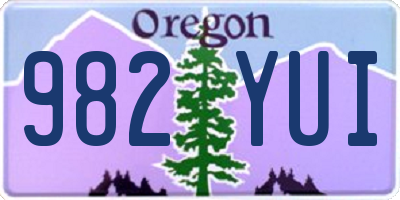 OR license plate 982YUI