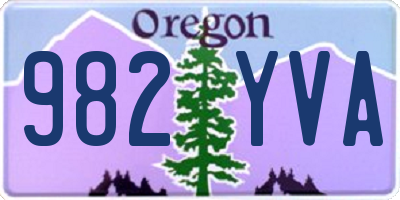 OR license plate 982YVA