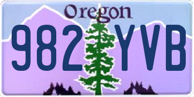 OR license plate 982YVB