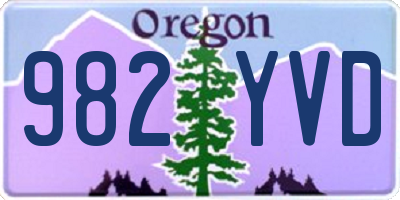 OR license plate 982YVD