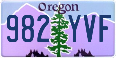 OR license plate 982YVF