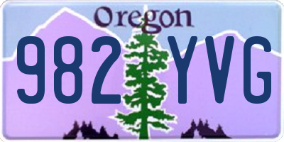 OR license plate 982YVG