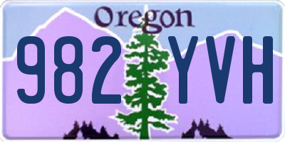 OR license plate 982YVH