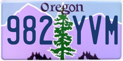 OR license plate 982YVM