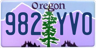 OR license plate 982YVO