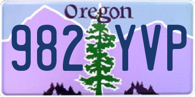 OR license plate 982YVP