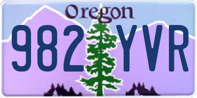 OR license plate 982YVR