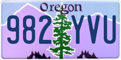 OR license plate 982YVU
