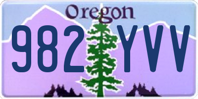 OR license plate 982YVV