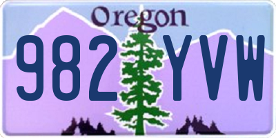OR license plate 982YVW
