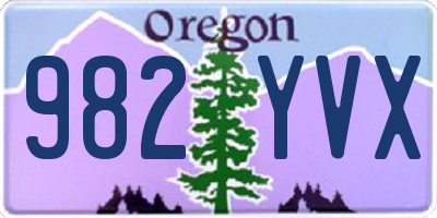 OR license plate 982YVX