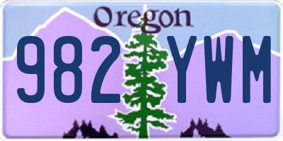 OR license plate 982YWM