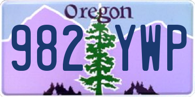 OR license plate 982YWP