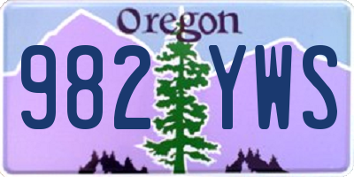 OR license plate 982YWS