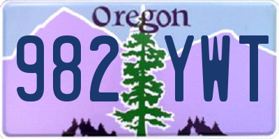 OR license plate 982YWT