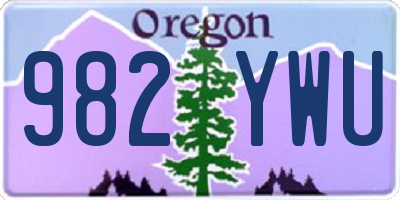OR license plate 982YWU
