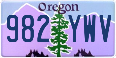 OR license plate 982YWV