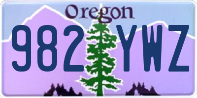 OR license plate 982YWZ
