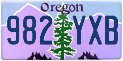 OR license plate 982YXB