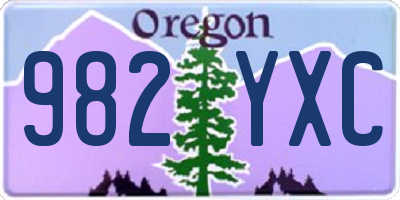 OR license plate 982YXC