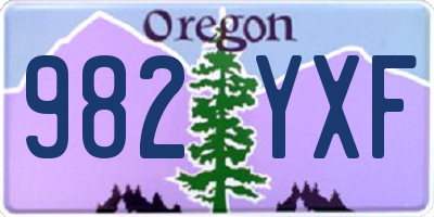 OR license plate 982YXF