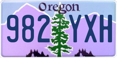OR license plate 982YXH