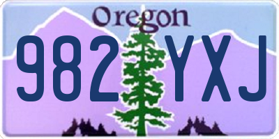 OR license plate 982YXJ