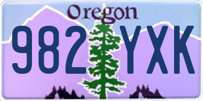 OR license plate 982YXK