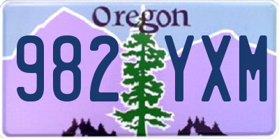 OR license plate 982YXM